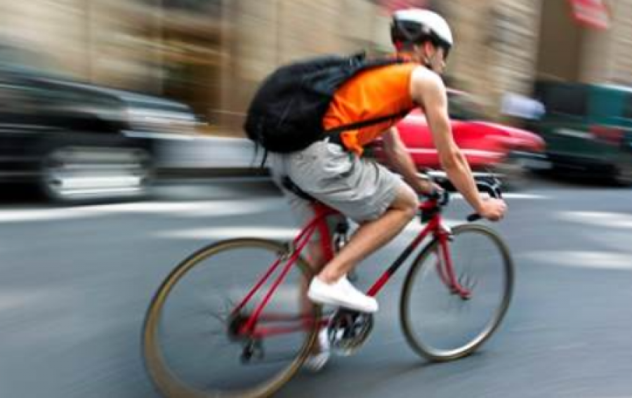 Male European model for bicycle advertising